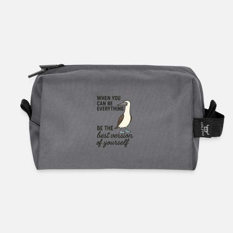 Blue-footed boobies - Best version - Recycled Toiletry Zip Bag - anthracite