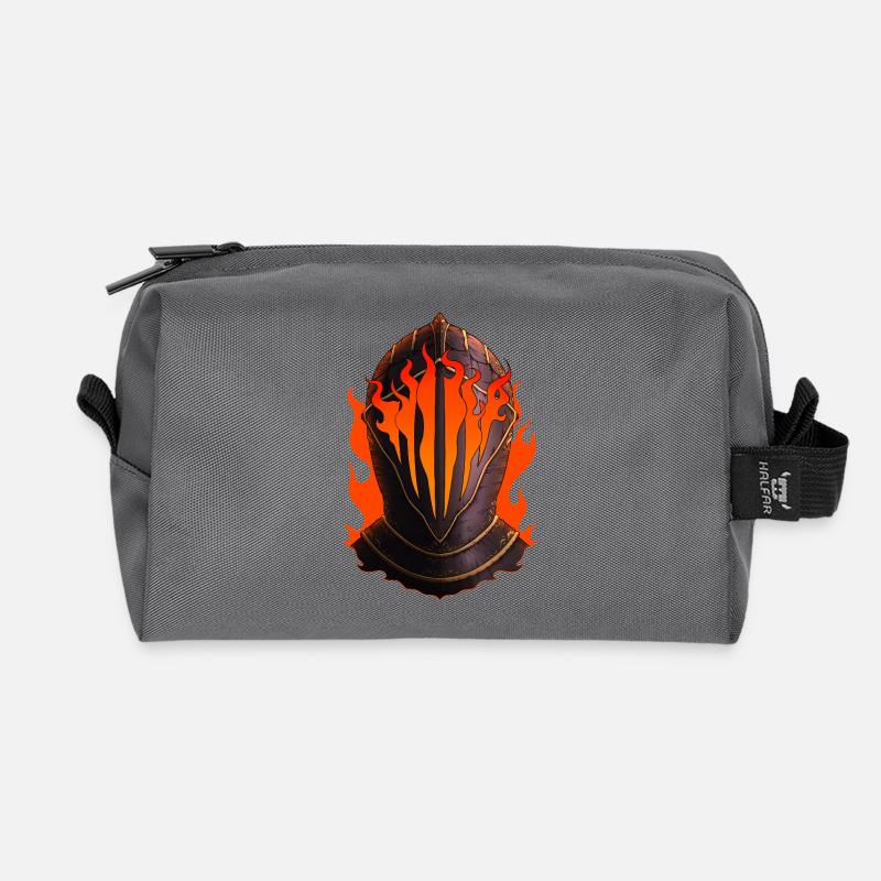 Flammender Ritter Helm - Recycelte Kulturtasche - Anthrazit