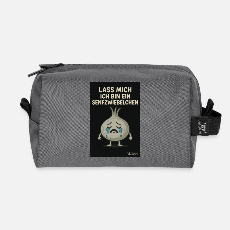 Weeping mustard onion - Recycled Toiletry Zip Bag - anthracite