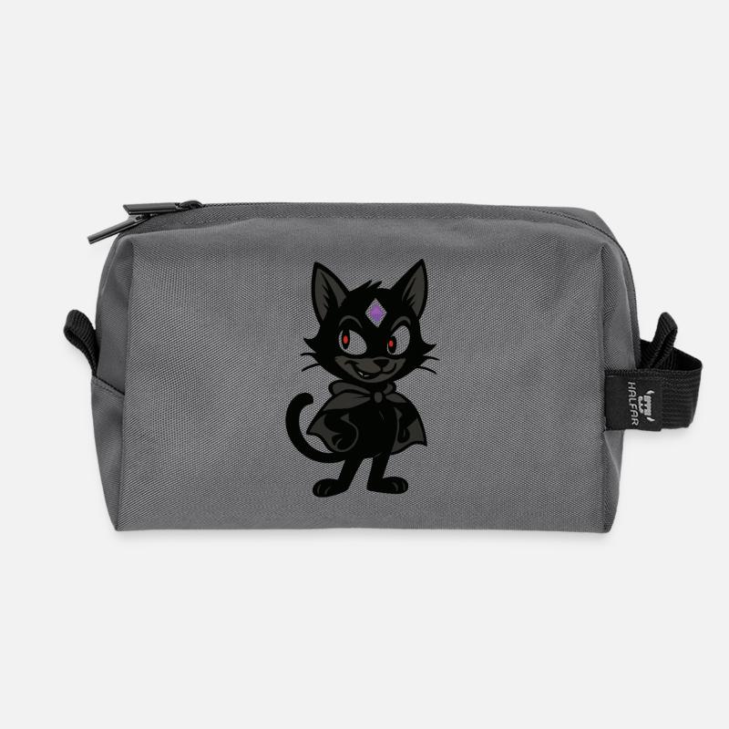 Bad Kitty Vibes - Recycelte Kulturtasche - Anthrazit