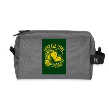 Herz Für Tiere Pferdeemblem - Recycelte Kulturtasche - Anthrazit - Vorne