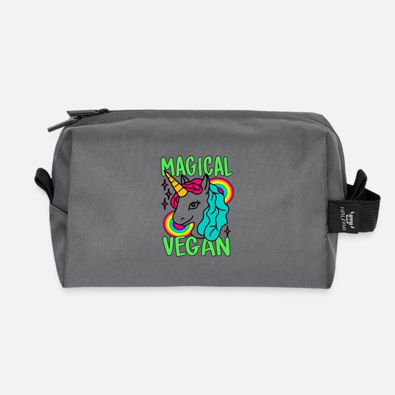 Magisches Go Vegan-Einhorn - Recycelte Kulturtasche - Anthrazit