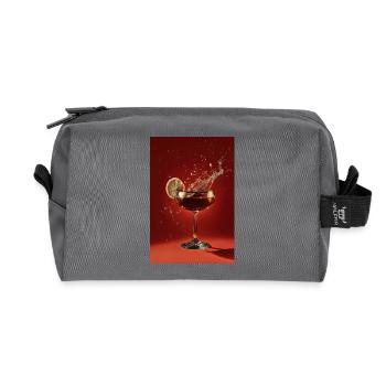 Zitrus-Splash-Cocktail - Recycelte Kulturtasche - Anthrazit - Vorne