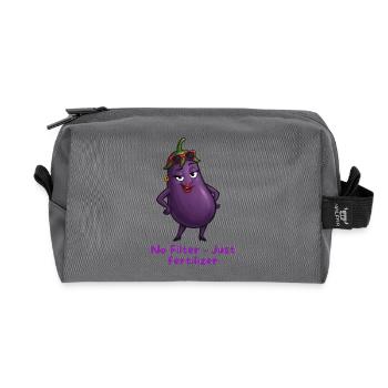 Aubergine Diva Lunettes de Soleil Motif Caricature - Trousse de toilette en tissu recyclé - anthracite - Devant