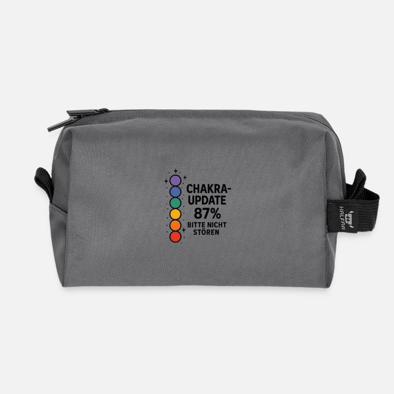 CHAKRA UPDATE 87% – Do Not Disturb - Recycled Toiletry Zip Bag - anthracite