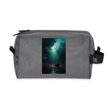 Illustration of a natural landscape - Trousse de toilette en tissu recyclé - anthracite - Devant