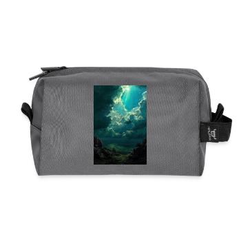 Illustration of a natural landscape - Trousse de toilette en tissu recyclé - anthracite - Devant