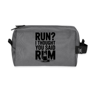 Courir? Je croyais que vous aviez dit rhum - Trousse de toilette en tissu recyclé - anthracite - Devant
