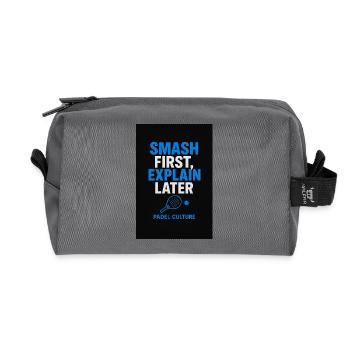 Smash First Explain Later Padel Culture - Recycled Toiletry Zip Bag - anthracite - Front