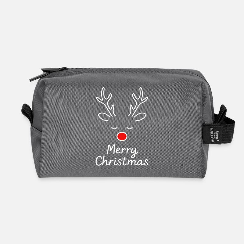 Rentier Gesicht Weihnachtsstimmung - Recycelte Kulturtasche - Anthrazit