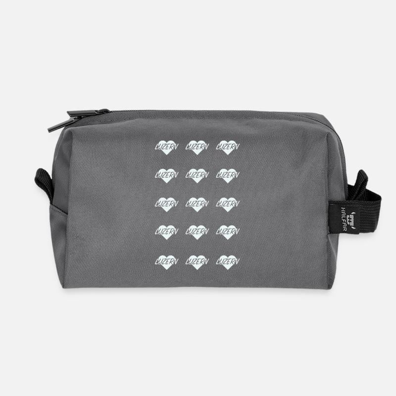 I LOVE LUZERN Herzmuster - Recycelte Kulturtasche - Anthrazit