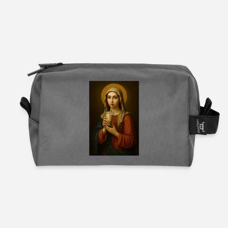Saint drinks bubble tea - Recycled Toiletry Zip Bag - anthracite