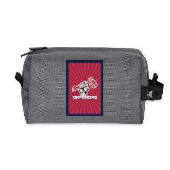 Candy Revolution – Déclaration douce et politique - Trousse de toilette en tissu recyclé - anthracite - Devant
