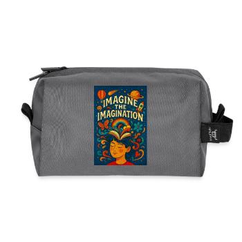 Imagination in motion flourishes - Recycled Toiletry Zip Bag - anthracite - Front