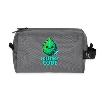 Green Leaf Code Warrior - Recycled Toiletry Zip Bag - anthracite - Front