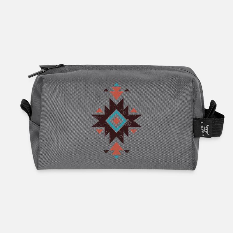 Boho-Diamant-Emblem - Recycelte Kulturtasche - Anthrazit