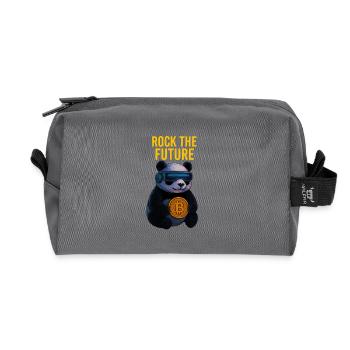 Rock the Future Panda Bitcoin - Trousse de toilette en tissu recyclé - anthracite - Devant