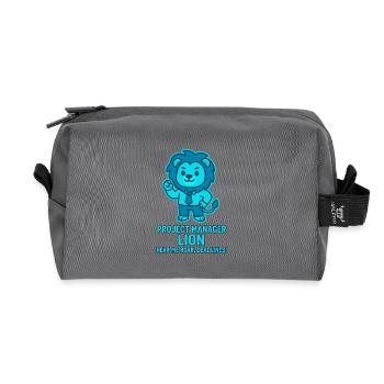 Project Manager Löwe – Deadlines - Recycled Toiletry Zip Bag - anthracite - Front