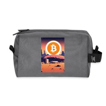 Bitcoin Néon de l’alunissage - Trousse de toilette en tissu recyclé - anthracite - Devant