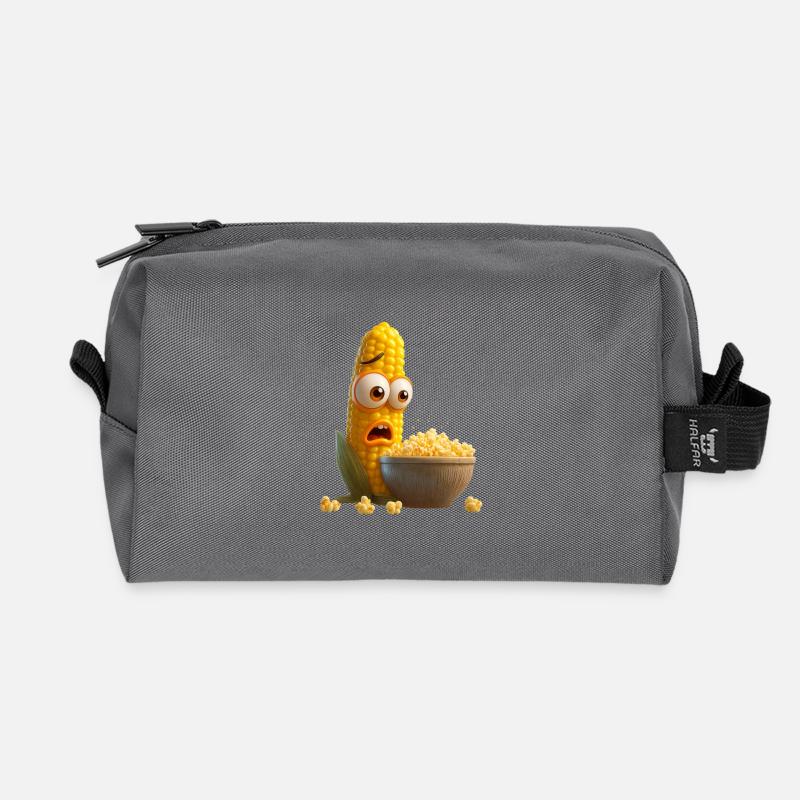 Corn on the cob upset - Recycled Toiletry Zip Bag - anthracite
