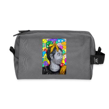 Graustufen-Porträt inmitten einer farbenfrohen Menge - Recycelte Kulturtasche - Anthrazit - Vorne