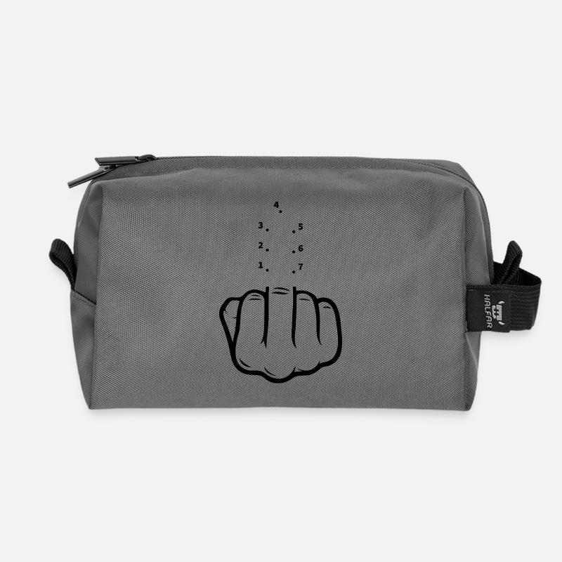 Verbinde die Punkte… aber bitte nur im Kopf. - Recycelte Kulturtasche - Anthrazit