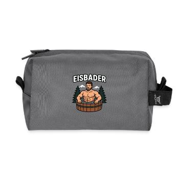 Eisbader im Waldbad - Recycled Toiletry Zip Bag - anthracite - Front