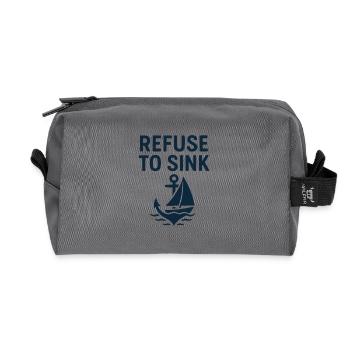 Refuse to sink – Sailing Skipper Anchor Sea Saying - Recycled Toiletry Zip Bag - anthracite - Front