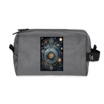 Cosmic Gearwork Clock Nebula - Recycled Toiletry Zip Bag - anthracite - Front