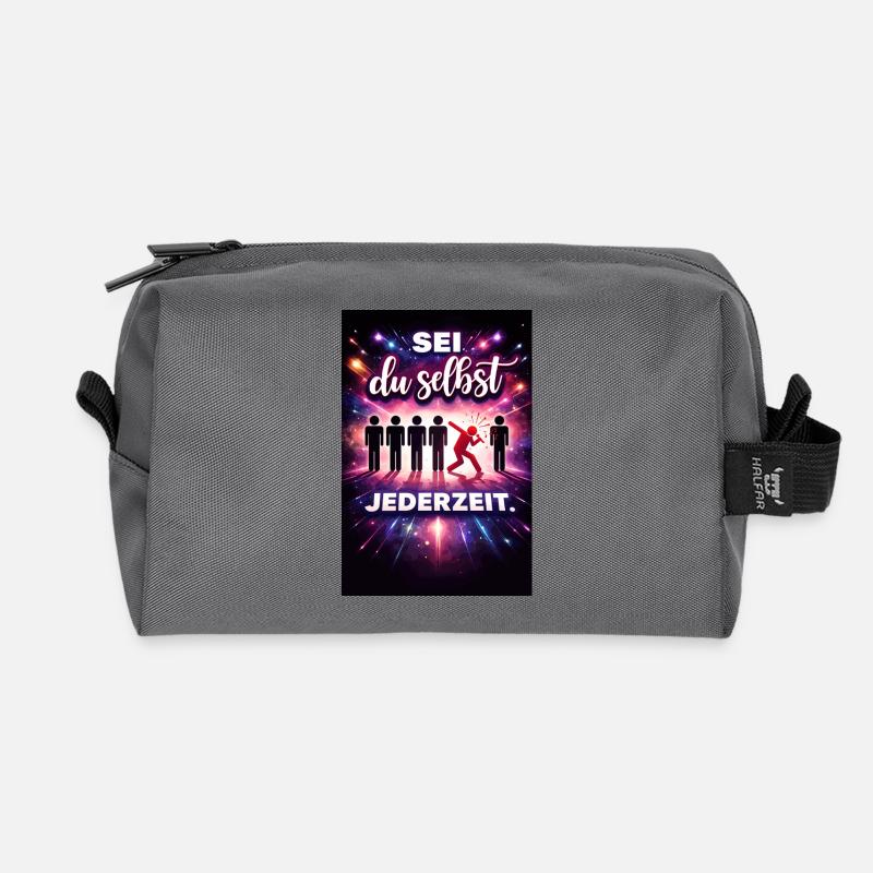 Be yourself at all times - Recycled Toiletry Zip Bag - anthracite