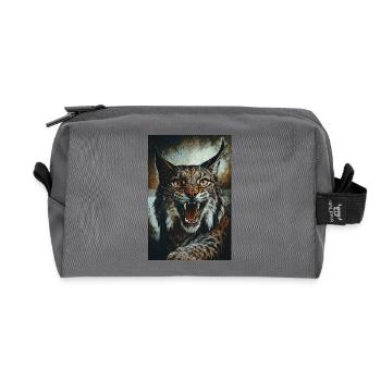 Wildcat in anger - Recycled Toiletry Zip Bag - anthracite - Front