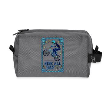 Roulez toute la journée 7 sur le BMX - Trousse de toilette en tissu recyclé - anthracite - Devant