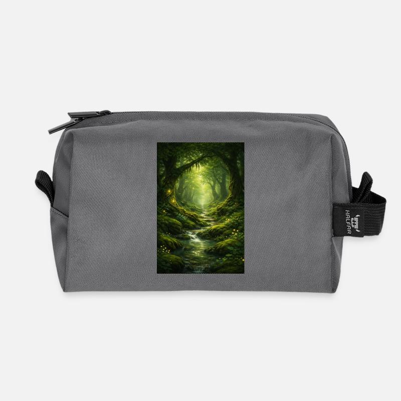 mystischer Wald - Recycelte Kulturtasche - Anthrazit