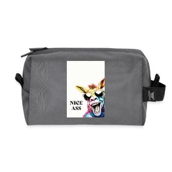 Beau Cul – Affiche drôle d’âne avec humour - Trousse de toilette en tissu recyclé - anthracite - Devant