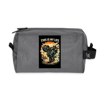 Moto en action - Trousse de toilette en tissu recyclé - anthracite - Devant
