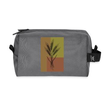 Weizen Ähren Line Art – Botanisches Design - Recycelte Kulturtasche - Anthrazit - Vorne