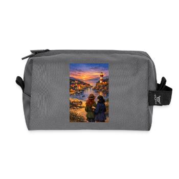 Brise au phare de Poppy Cove - Trousse de toilette en tissu recyclé - anthracite - Devant