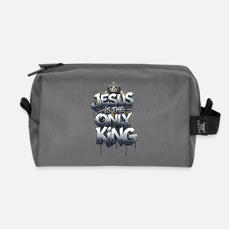 Jesus is the only King - Recycelte Kulturtasche - Anthrazit