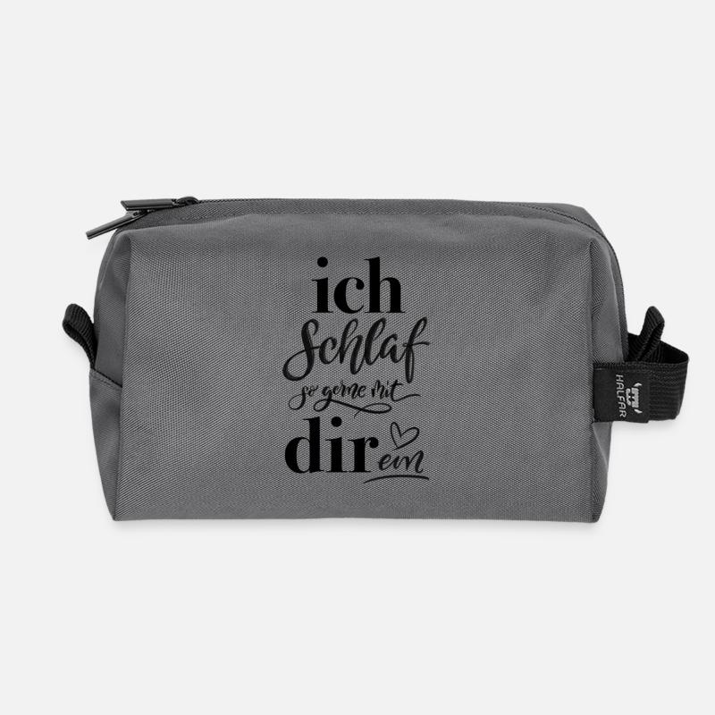 Liebe. Ich schlaf so gerne mit dir ein. - Recycelte Kulturtasche - Anthrazit