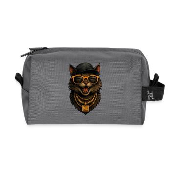 Katzen-MC Bling HipHop - Recycelte Kulturtasche - Anthrazit - Vorne