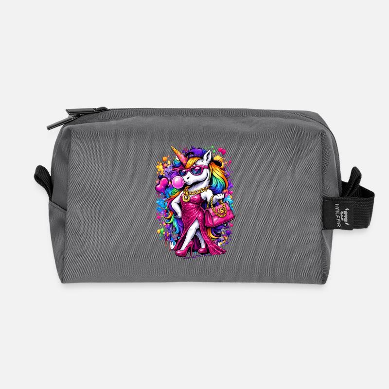 Glamicorn - Recycelte Kulturtasche - Anthrazit