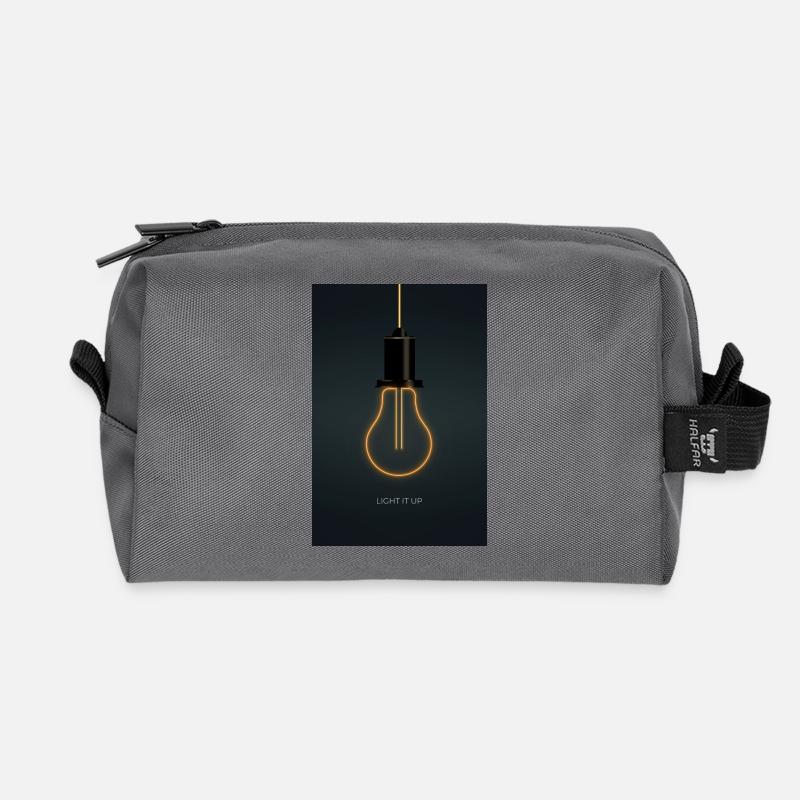 Light It Up – Neon Glühbirne Poster - Recycelte Kulturtasche - Anthrazit