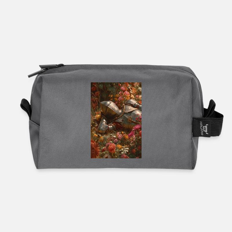Blumenritter in Blühe - Recycelte Kulturtasche - Anthrazit
