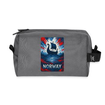 Design de voyage en Norvège - Trousse de toilette en tissu recyclé - anthracite - Devant