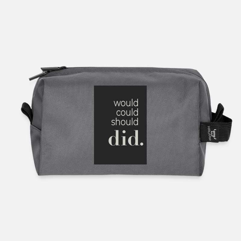  Would Could Should Did Typography Poster - Recycelte Kulturtasche - Anthrazit