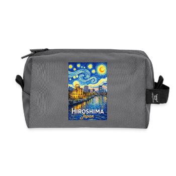 Hiroshima, Japan - Recycled Toiletry Zip Bag - anthracite - Front