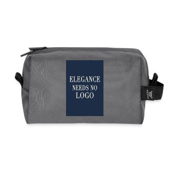 L’élégance n’a pas besoin de logo – style vieux argenté - Trousse de toilette en tissu recyclé - anthracite - Devant