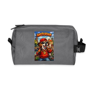 Amsterdam Dog Rapper - Recycelte Kulturtasche - Anthrazit - Vorne