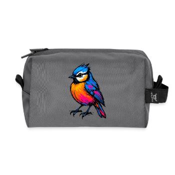 Pop Art: Der Farbausbruch - Recycelte Kulturtasche - Anthrazit - Vorne