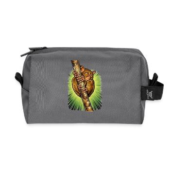 Affe am Ast geklammert - Recycelte Kulturtasche - Anthrazit - Vorne